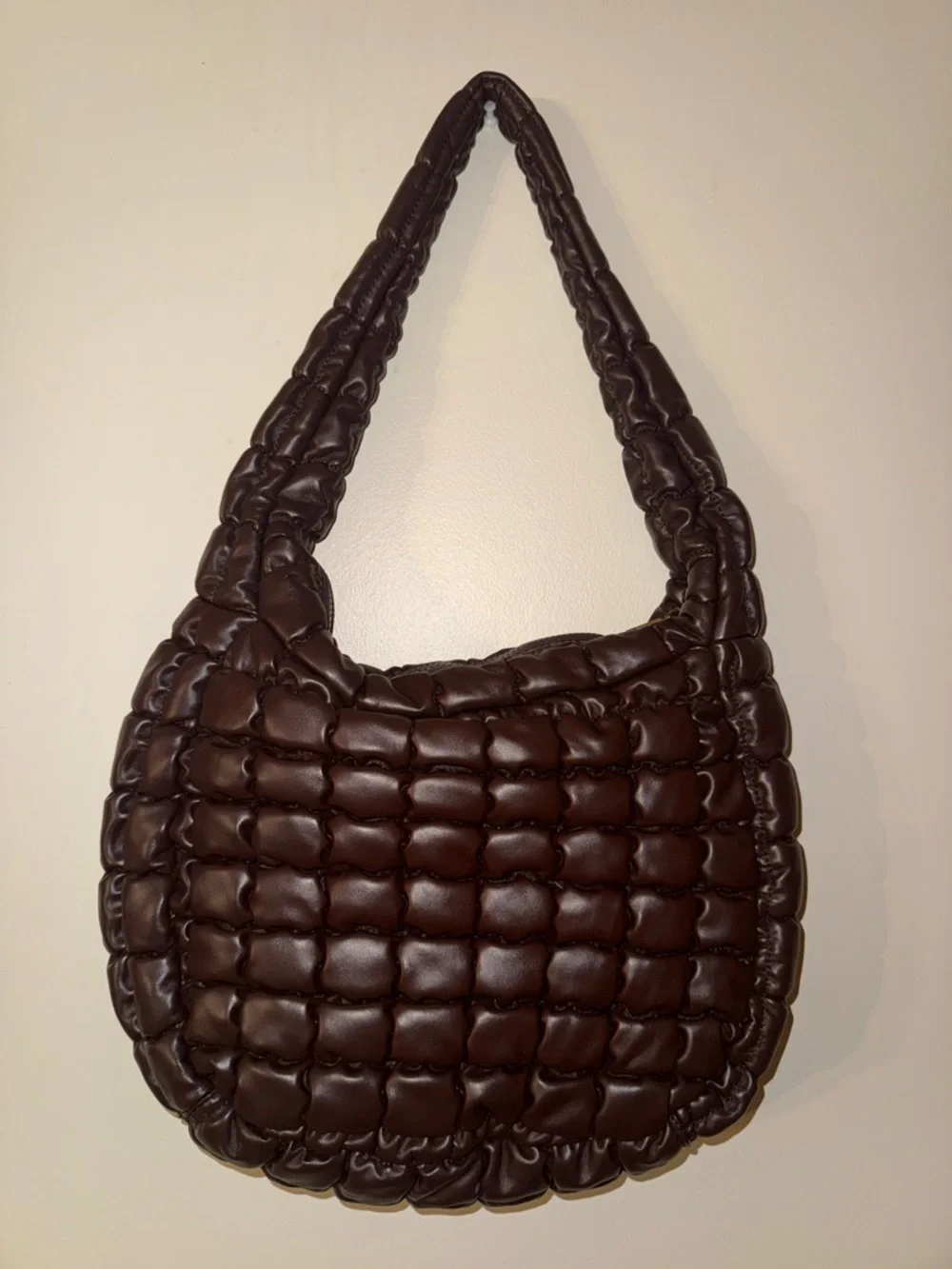 Urban Expressions Brown Quilted Hobo Bag FALL PURSE EUC